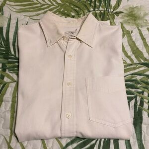 Men’s Club Monaco Ivory Ribbed Corduroy Long Sleeve Button Down Slim Fit Shirt